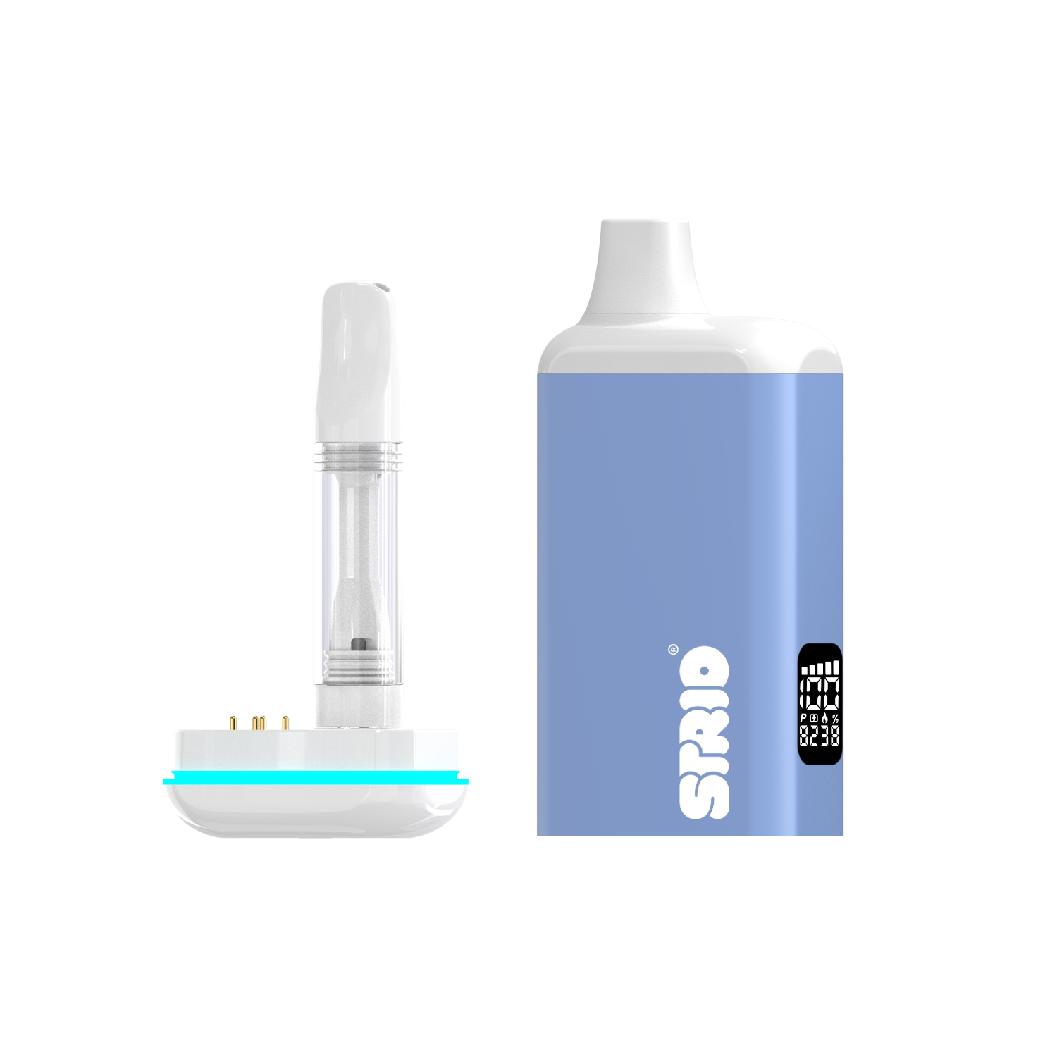 Strio Accessories 510 Battery Cartbox Pro + Screen 2g Baby Blue 10ct