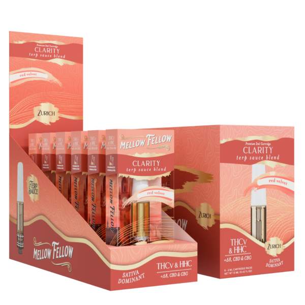 Mellow Fellow Vape Cartridge Terp Sauce 2ml Clarity Blend Red Velvet (Sativa)