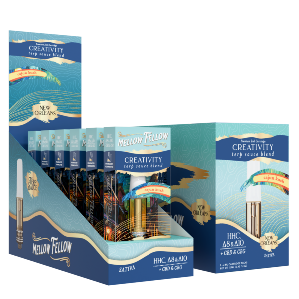 Mellow Fellow Vape Cartridge Terp Sauce 2ml Creativity Blend Cajun Kush (Sativa)
