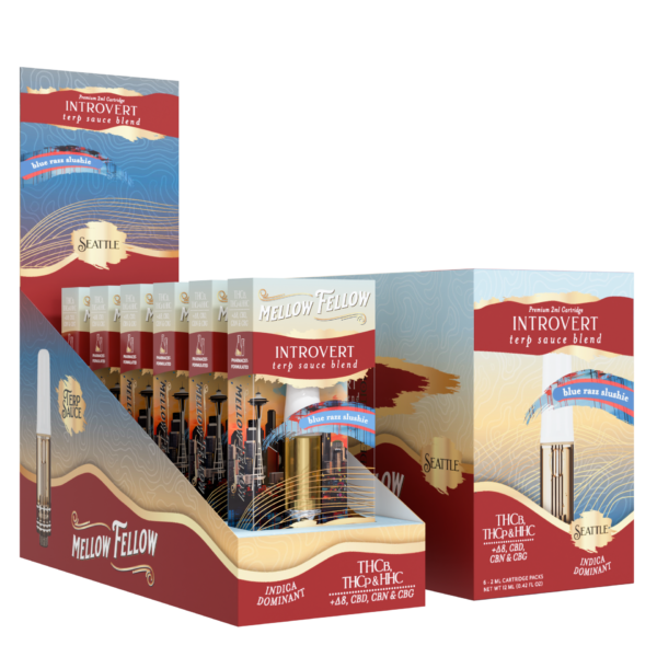 Mellow Fellow Vape Cartridge Terp Sauce 2ml Introvert Blend Blue Razz Slushi (Indica)
