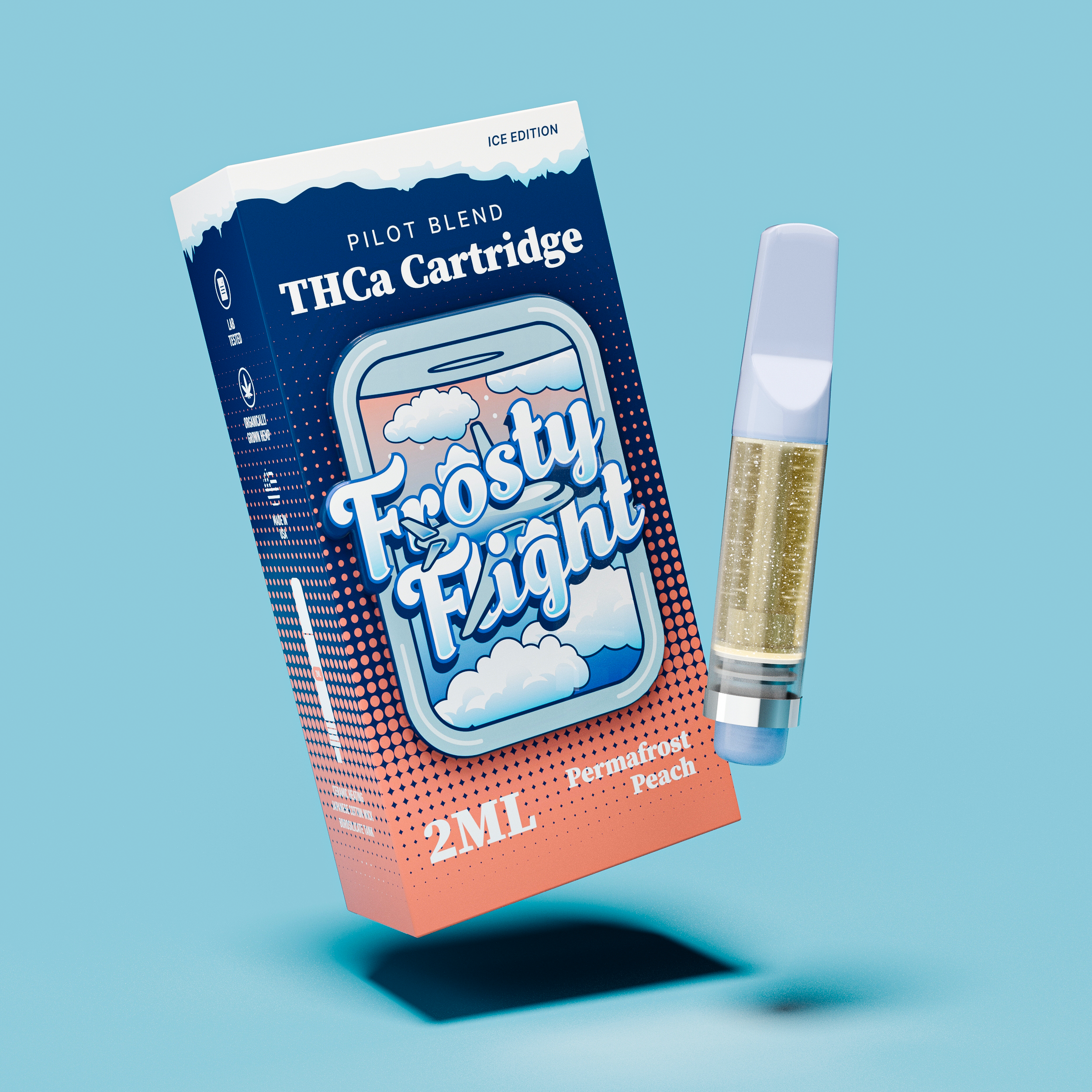Frosty Flight Cartridge Ice Edition 2ml THCa Pilot Blend – Permafrost Peach