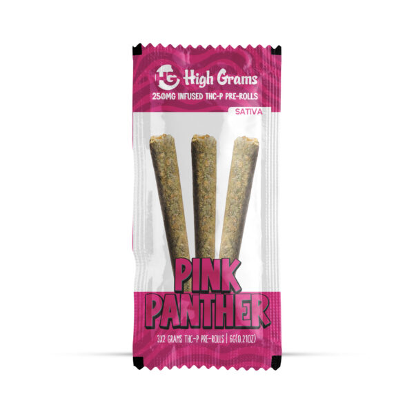 High Grams 3pc Infused Prerolls 6G THCp Blend Pink Panther (sativa)