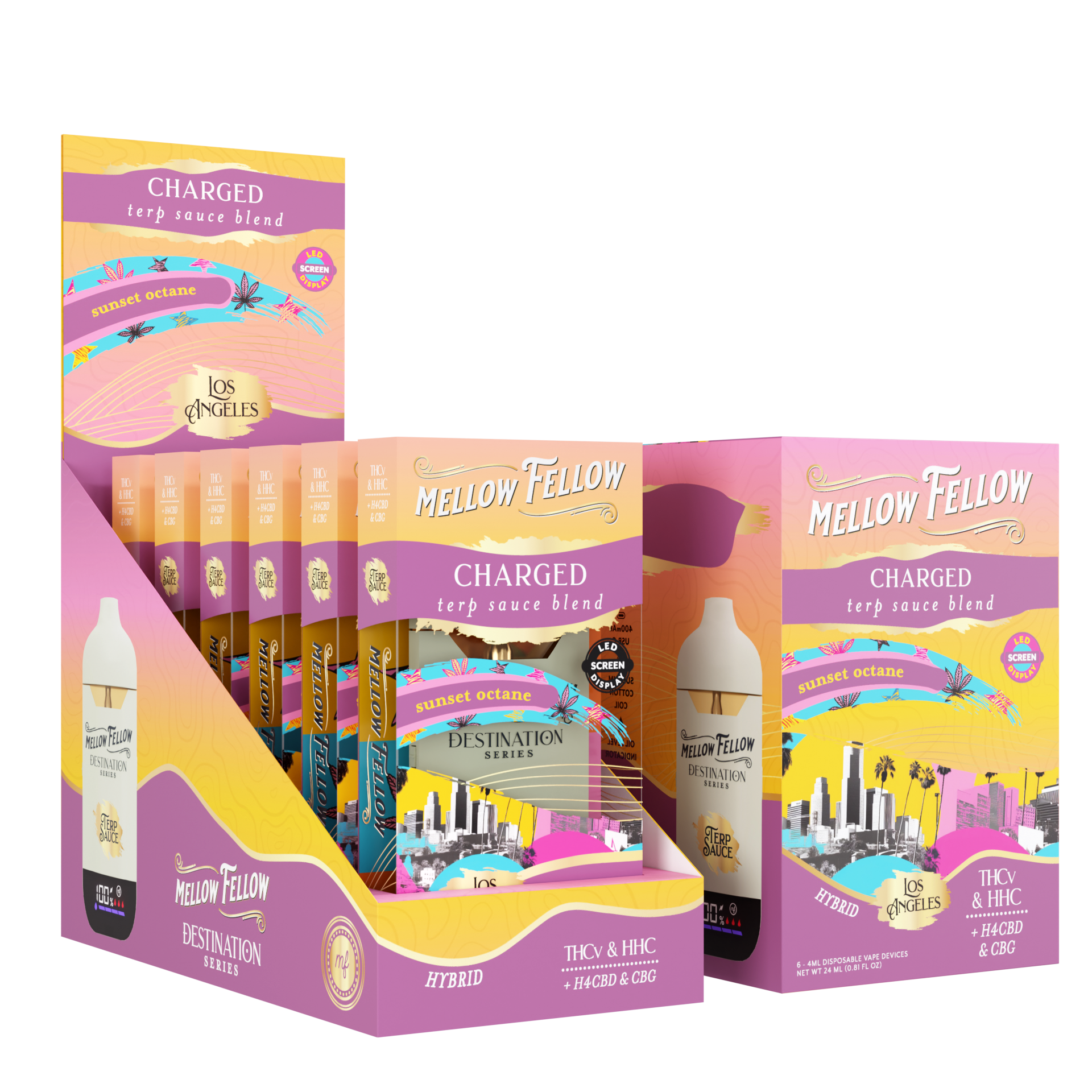 Mellow Fellow Disposable Vape 5ml Charged Blend Los Angeles Sunset Octane (Sativa)