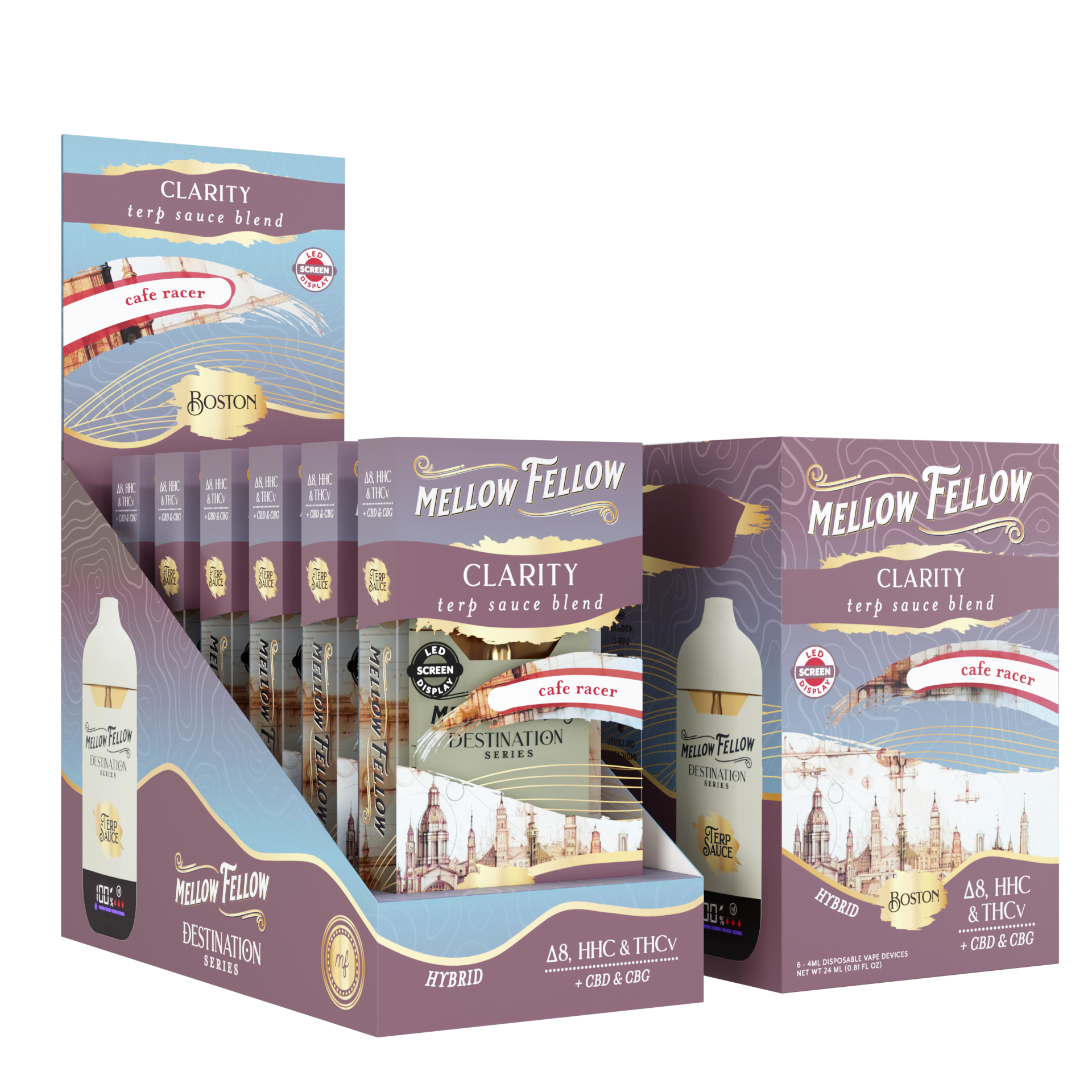 Mellow Fellow Disposable Vape 5ml Clarity Blend Boston Cafe Racer (Hybrid)