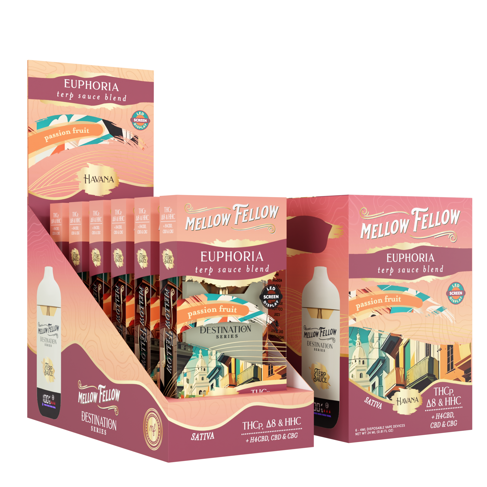 Mellow Fellow Disposable Vape 5ml Euphoria Blend Havana Passion Fruit (Sativa)