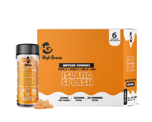 High Grams Edibles 5000mg D8 + D9 + THCp + HHC Island Splash 6ct
