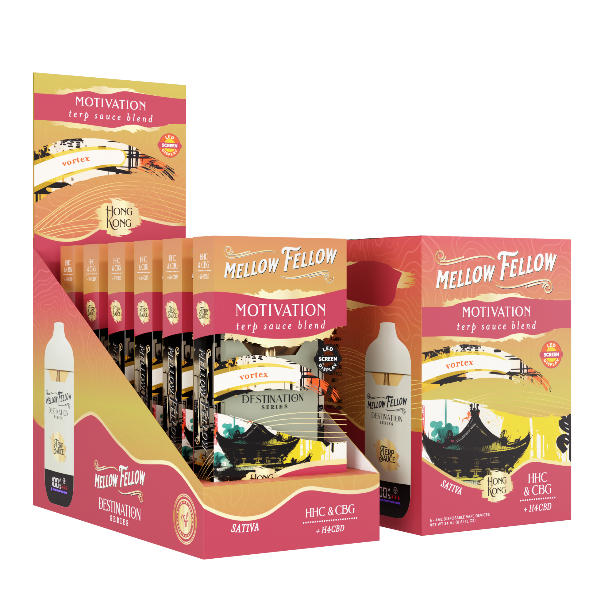 Mellow Fellow Disposable Vape 5ml Motivation Blend Hong Kong Vortex (Sativa)