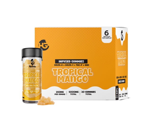 High Grams Edibles 5000mg D8 + D9 + THCp + HHC Tropical mango 6ct