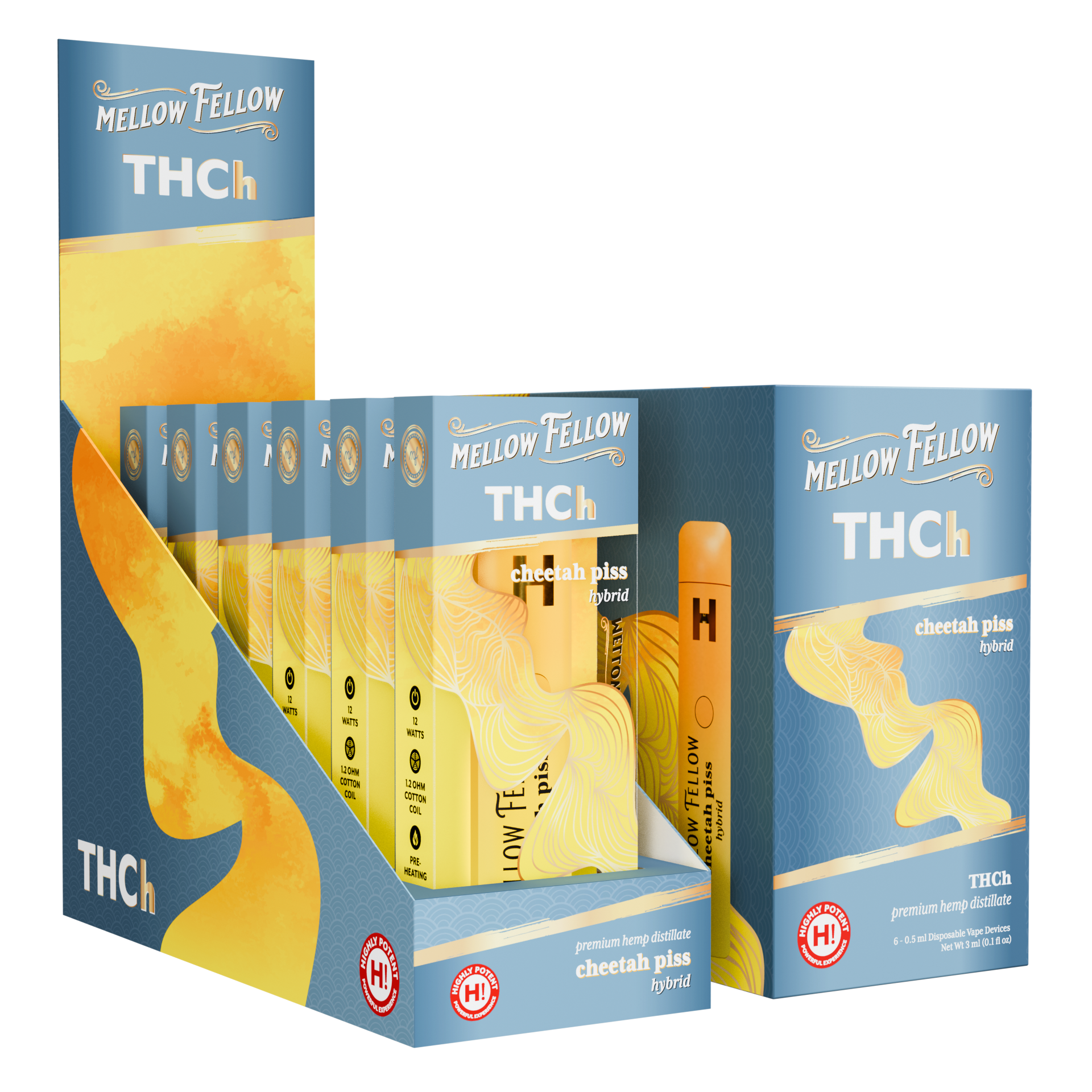 Mellow Fellow Disposable Vape 0.5ml THCh Cheetah Piss (Hybrid)