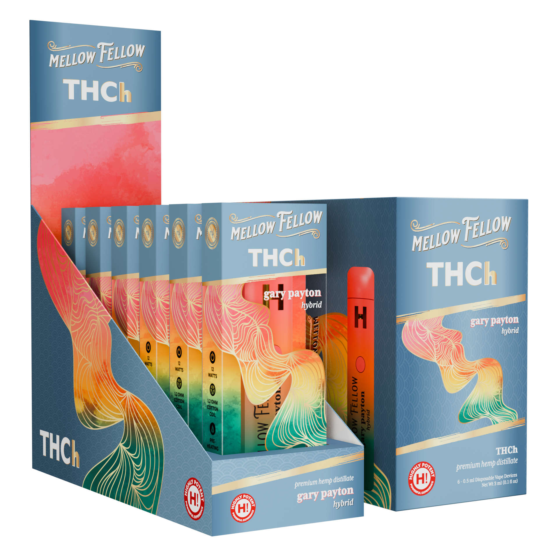 Mellow Fellow Disposable Vape 0.5ml THCh Gary Payton (Hybrid)