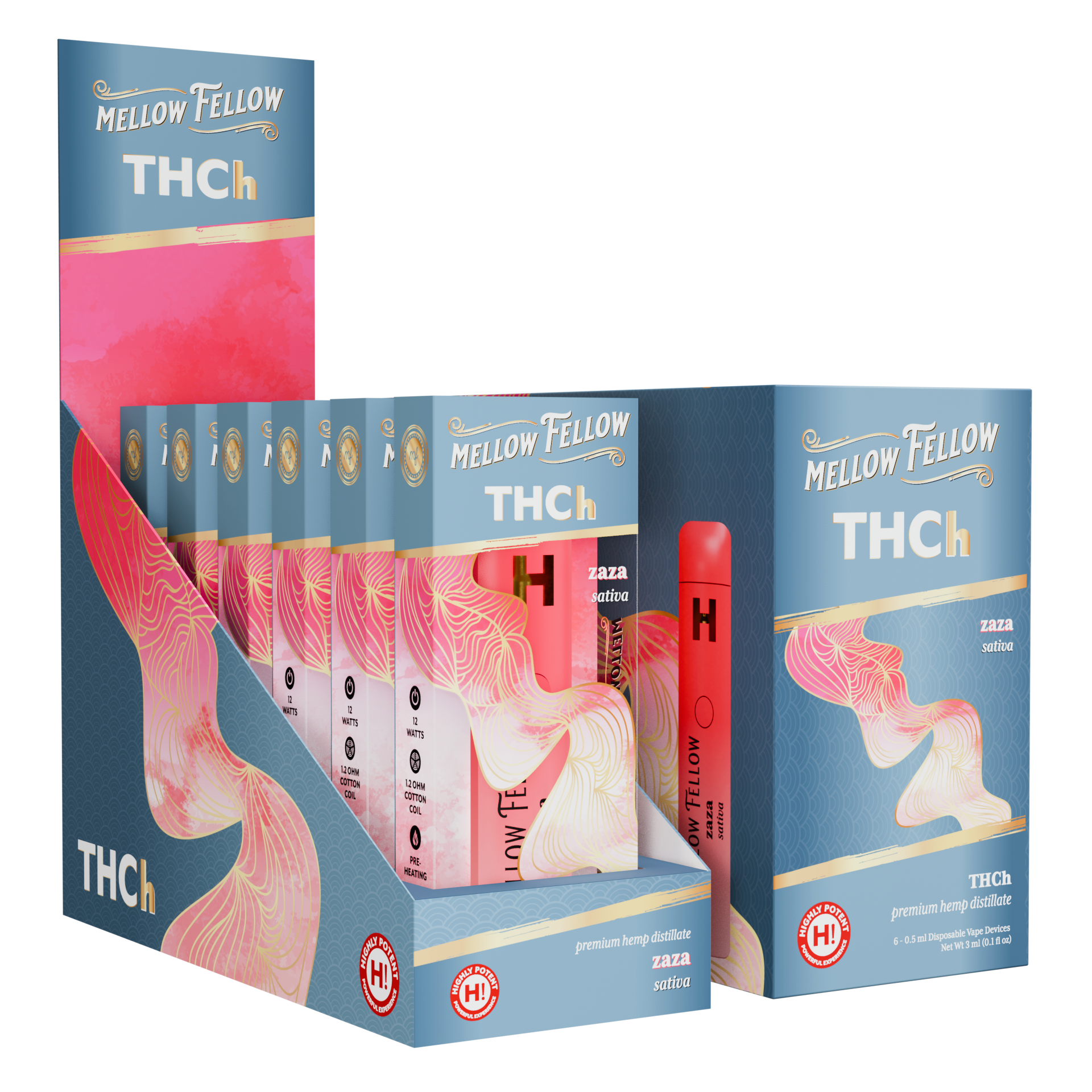 Mellow Fellow Disposable Vape 0.5ml THCh ZaZa (Sativa)