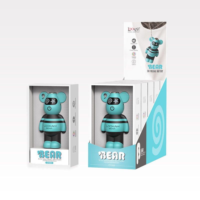 Lookah Accessories 510 Battery Bear Cyan  5ct