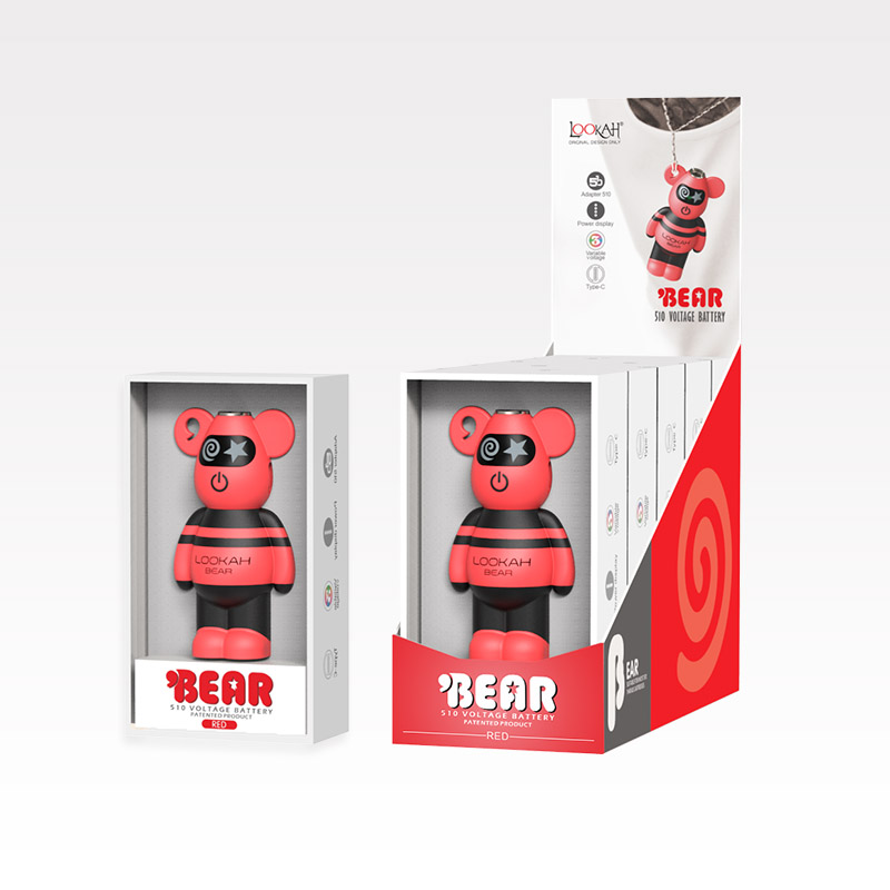 Lookah Accessories 510 Battery Bear Red 5ct