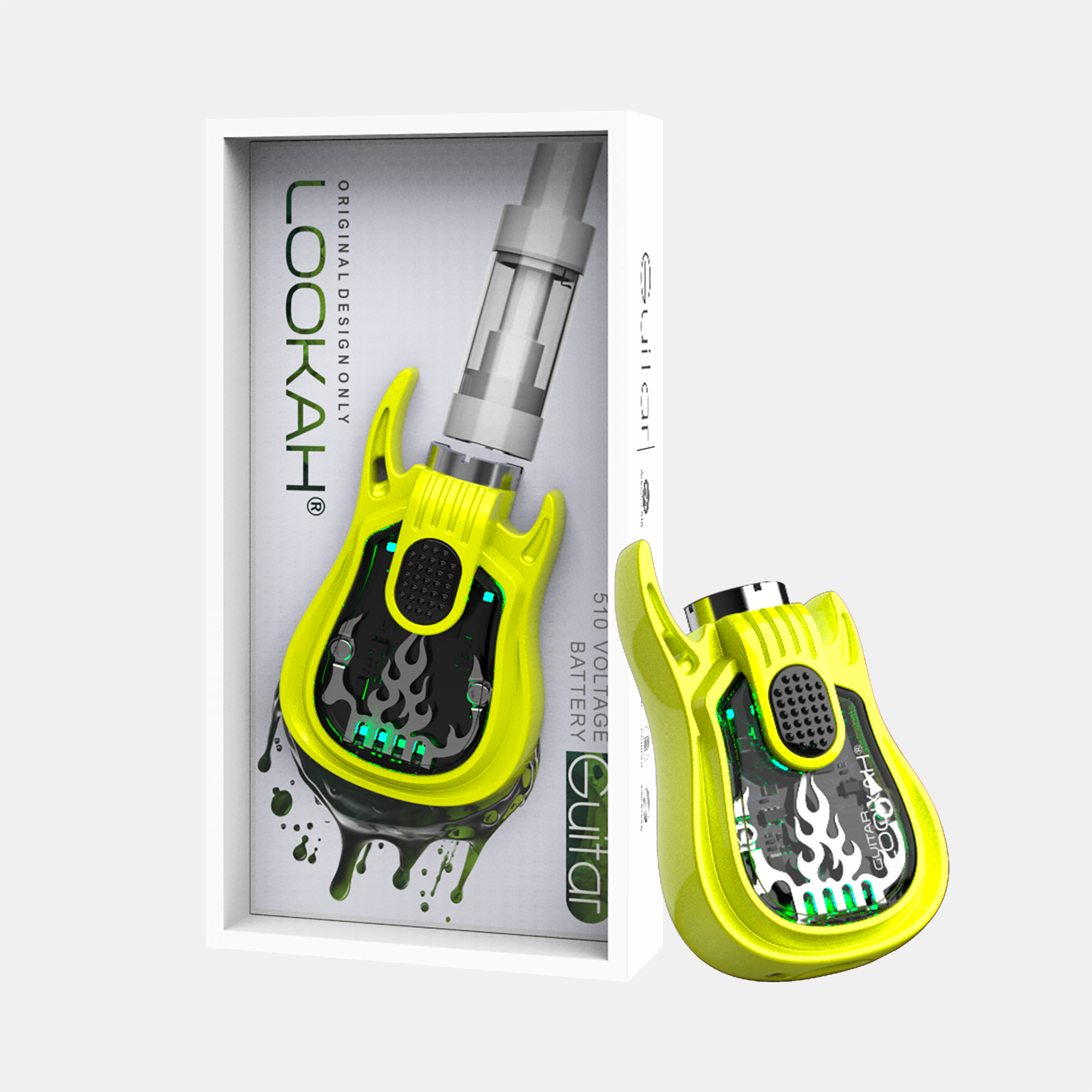Lookah Accessories 510 Guitar 2.0 Neon Green 5ct