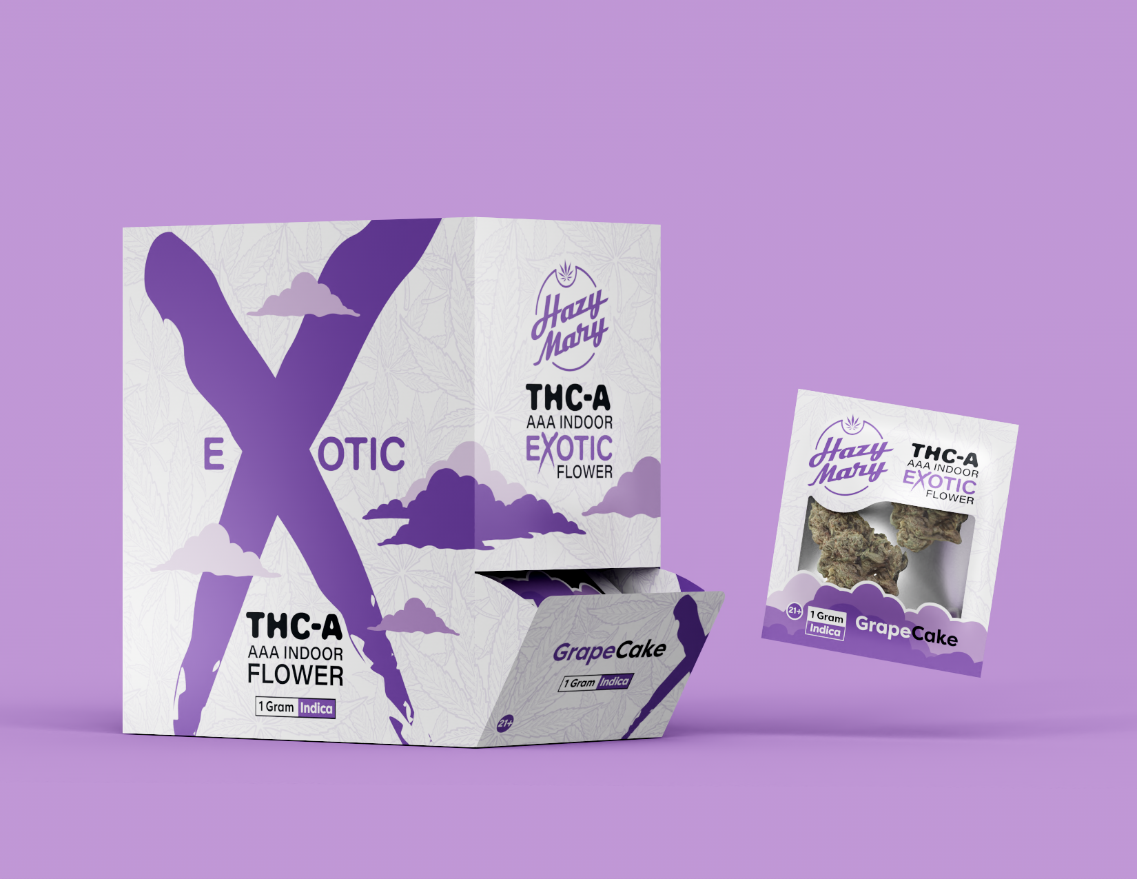 Hazy Mary Exotic Flower 1g THCa Grape Cake 20ct