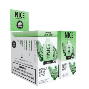NICE Nicotine Vape Disposable 9000p Double Green Apple 5ct