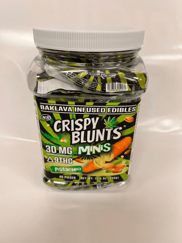 Crispy Blunts Mini 1pc Edibles 30mg THCA Pistachio 40ct