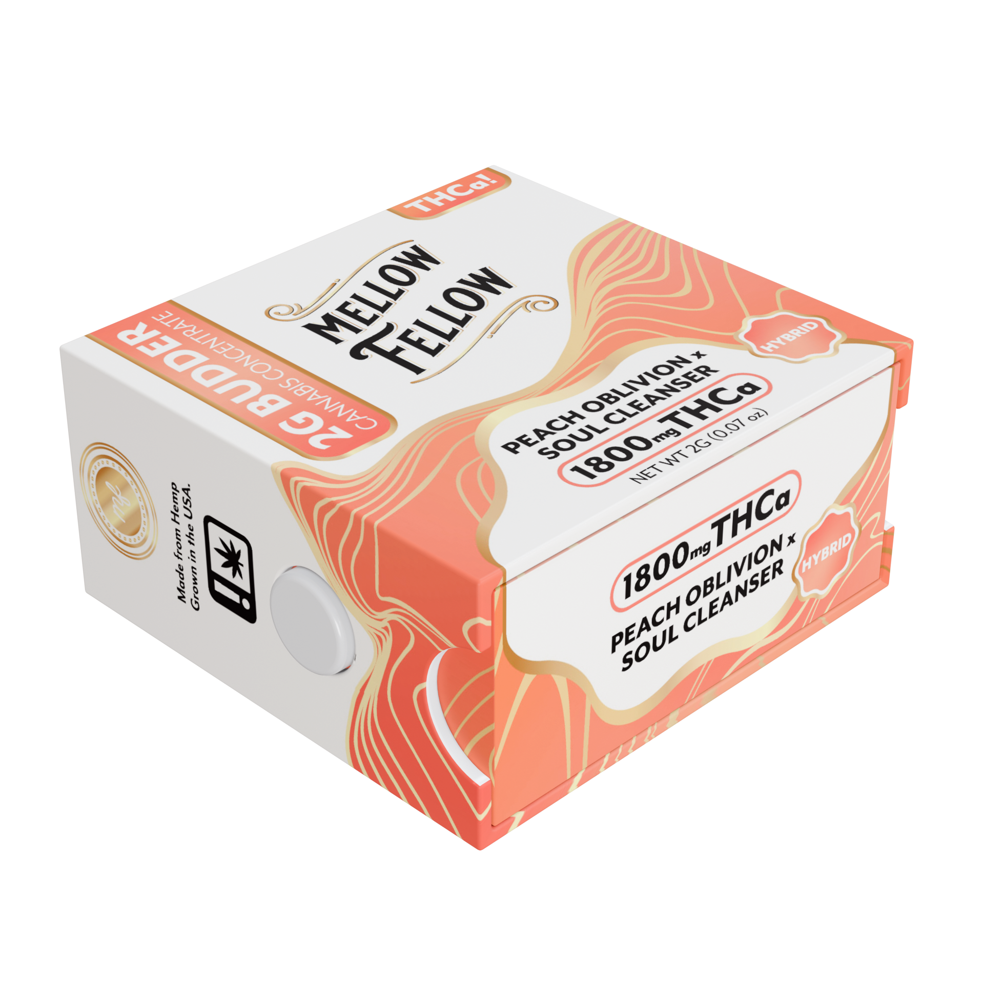 Mellow Fellow Premium Budder 2g THCA/D8 Peach Oblivion x Soul Cleanser (Hybrid)