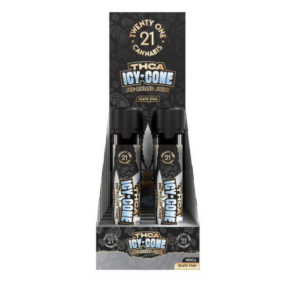 Twenty One Cannabis Icy Cone Prerolls 2g THCA Death Star (Indica)