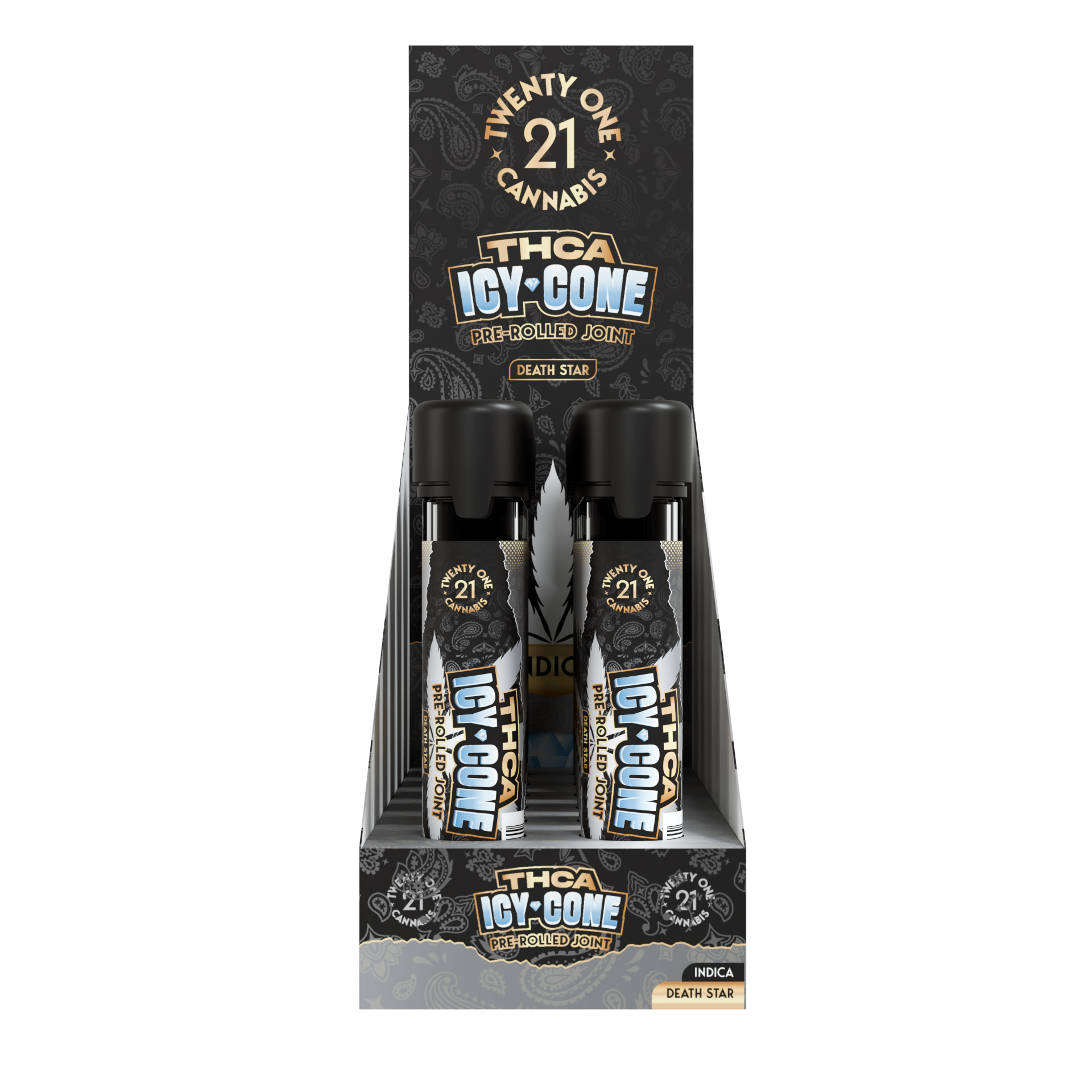 Twenty One Cannabis Icy Cone Prerolls 2g THCA Death Star (Indica)