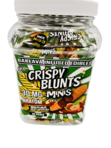 Crispy Blunts Mini 1pc Edibles 30mg Kratom Hazelnut Chocolate 40ct