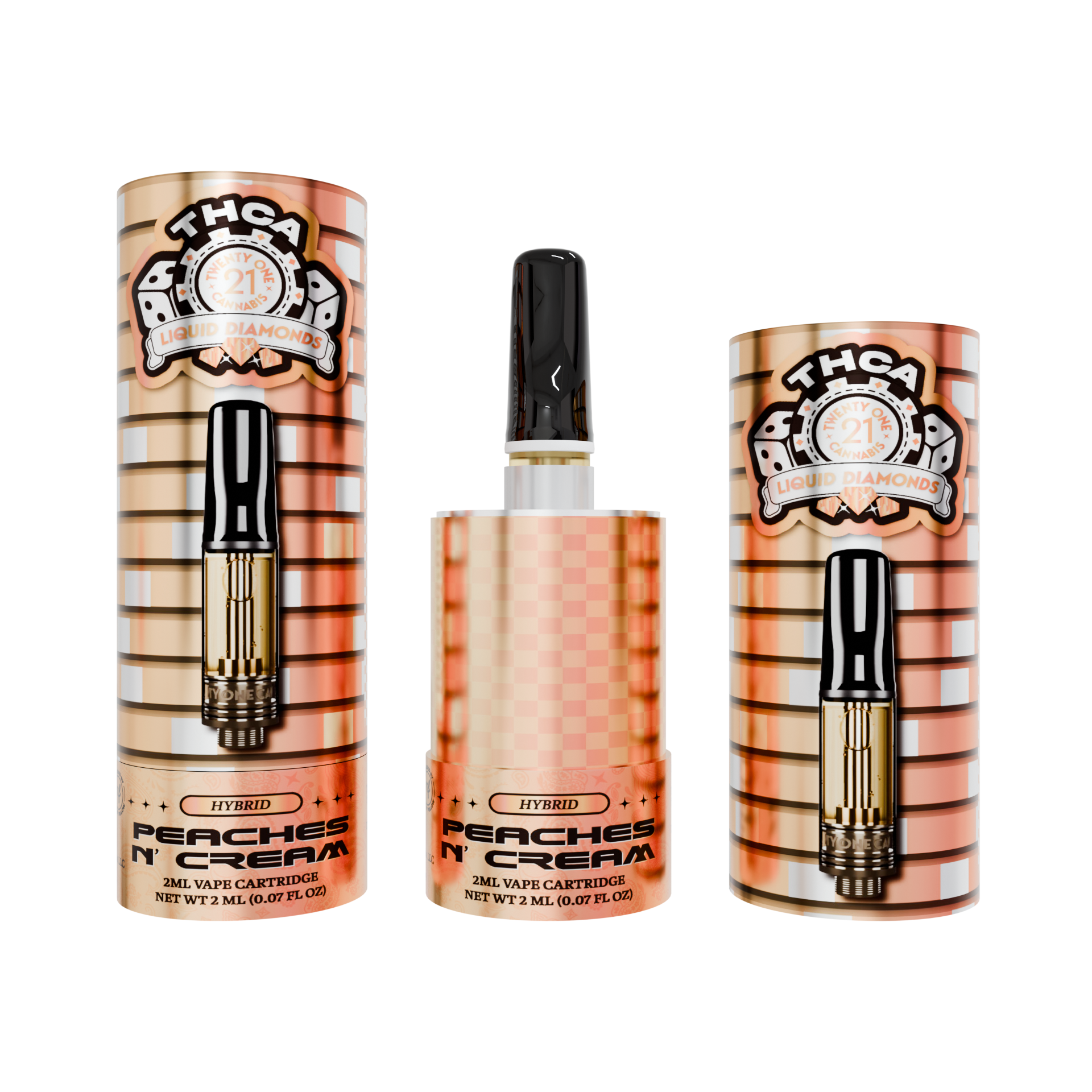 Twenty One Cannabis Vape Cartridge 2ml THCA Peach n Cream (hybrid)