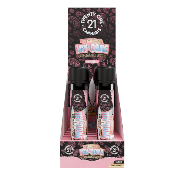 Twenty One Cannabis Icy Cone Prerolls 2g THCA Pink Runtz (hybrid)