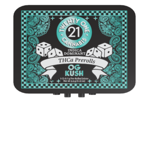 Twenty One Cannabis Prerolls 3.5g THCA OG Kush (Indica) 5ct Tin
