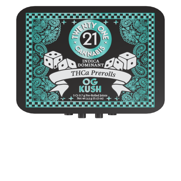 Twenty One Cannabis Prerolls 3.5g THCA OG Kush (Indica) 5ct Tin