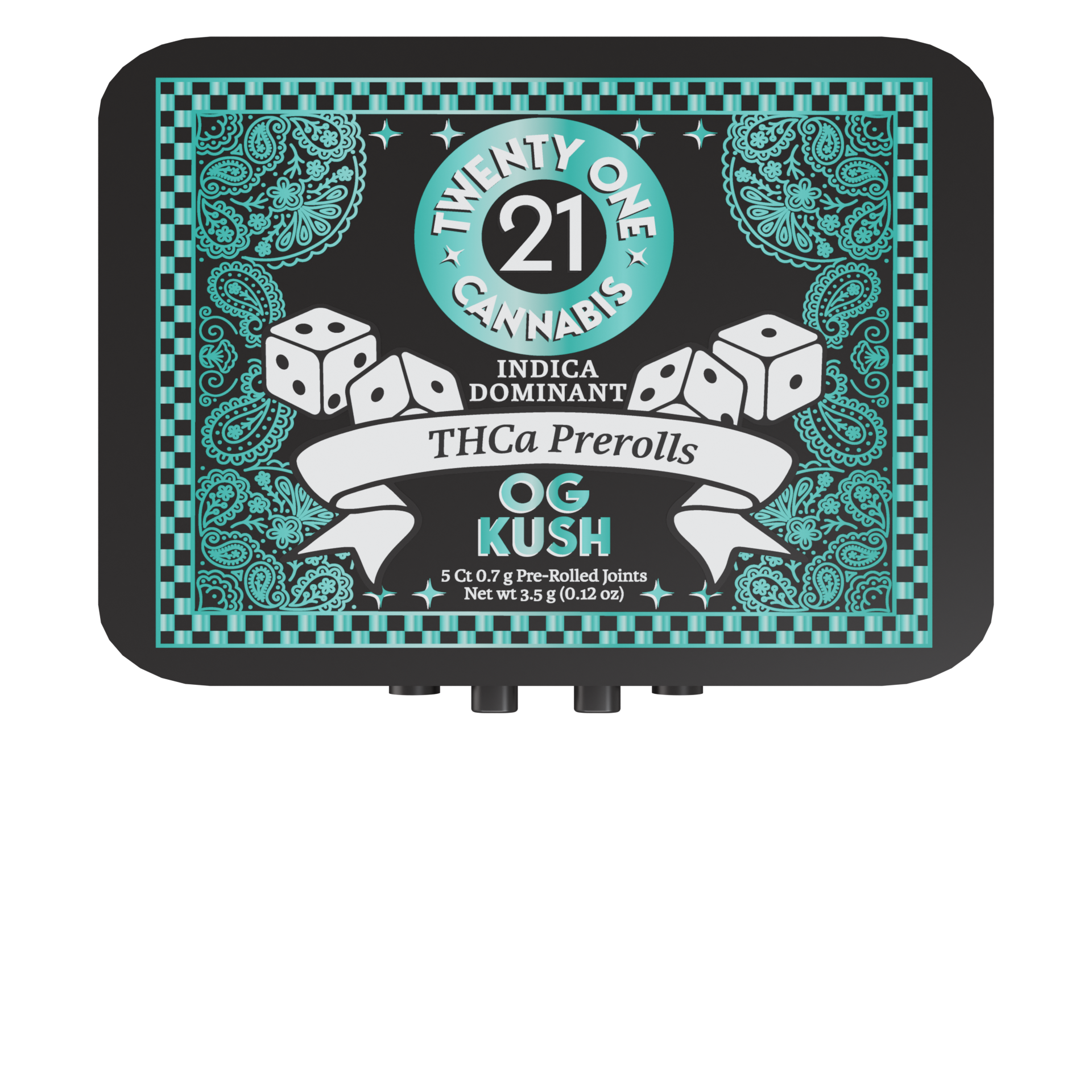 Twenty One Cannabis Prerolls 3.5g THCA OG Kush (Indica) 5ct Tin