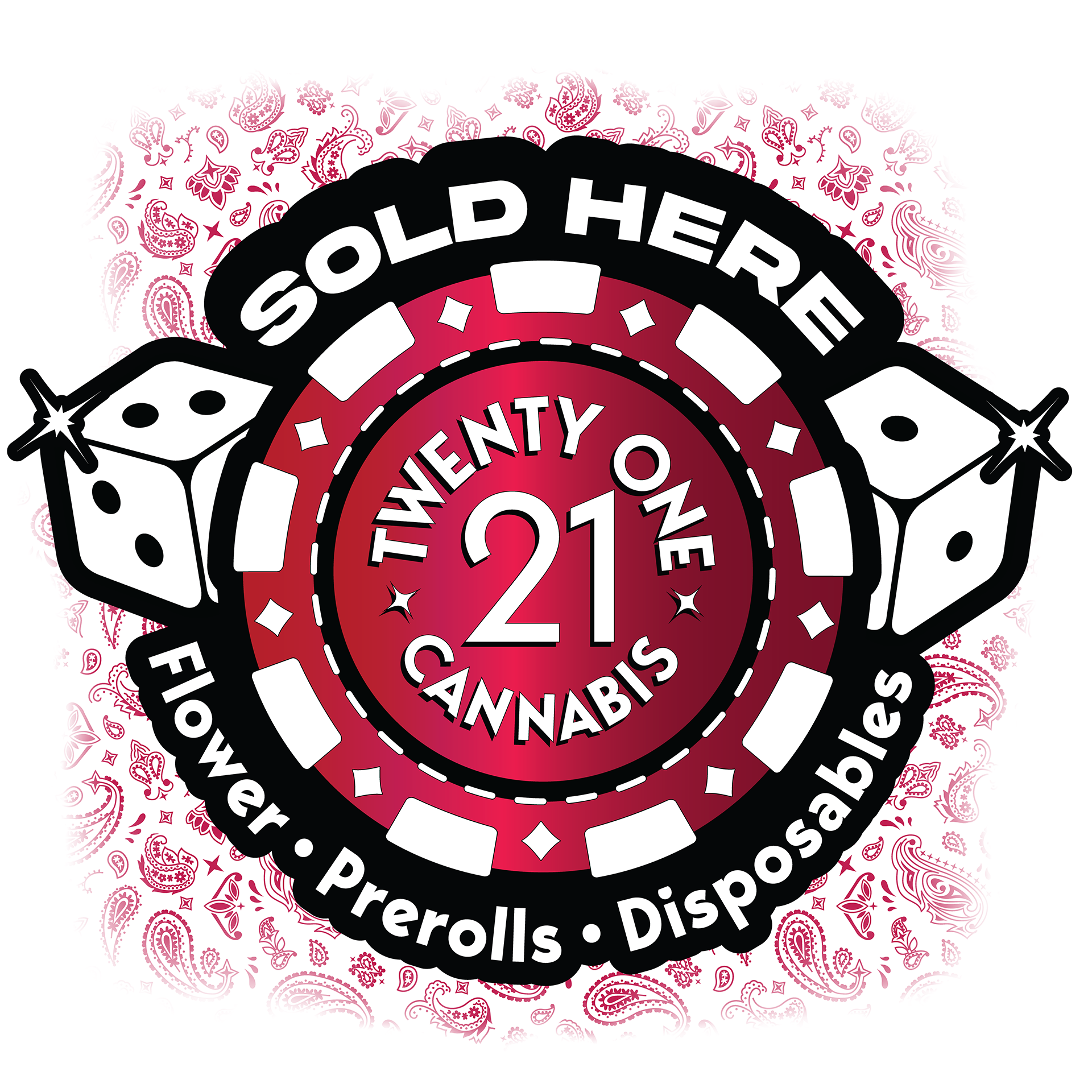 Twenty One Cannabis Marketing Material Window Decals