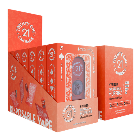 Twenty One Cannabis Vape Disposable 2ml THCA/THCP Tropicana Muffinz (Hybrid)