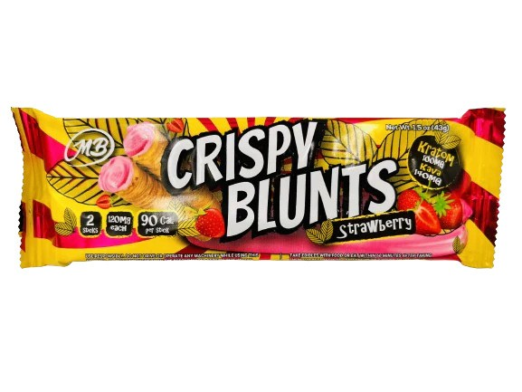 Crispy Blunts 2pc Edibles 100mg Kava/Kratom Strawberry 10ct