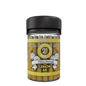 Twenty One Cannabis 21ct Jar Prerolls .7g THCA Lemon AK (Hybrid)