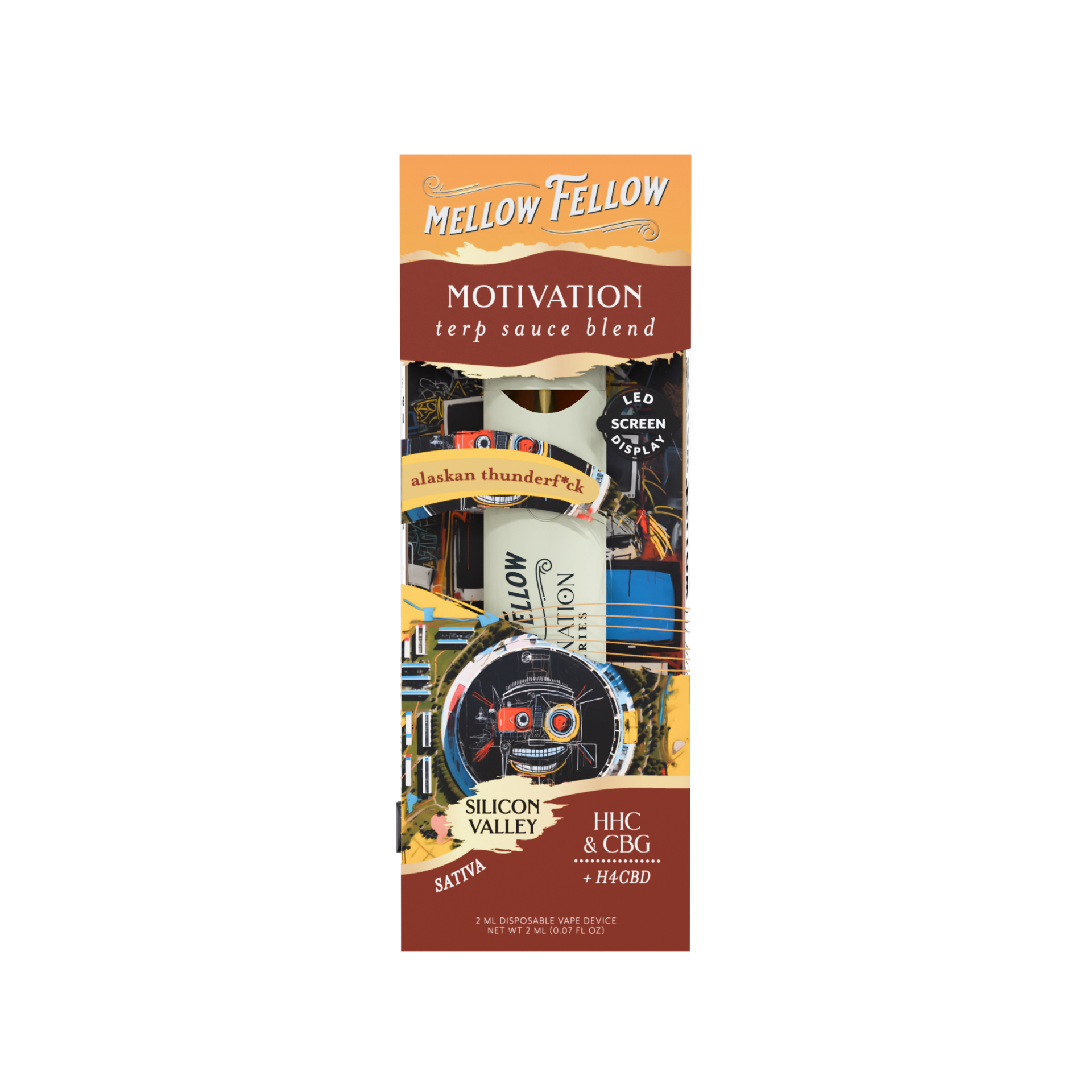 Mellow Fellow Terp Sauce Disposable Vape 2ml Motivation Blend Alaskan Thunderfuck (sativa)