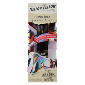 Mellow Fellow Premium Vape Disposable 2ml Euphoria Blend Strawberry Amnesia (sativa)