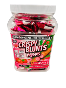 Crispy Blunts Mini 1pc Edibles 30mg THCA Strawberry 40ct