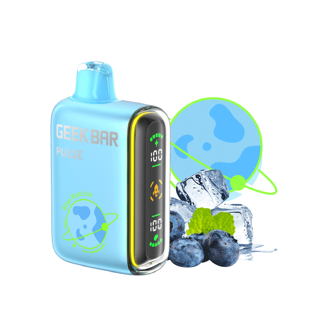 Geek Bar Nicotine Disposable Vape 15000p Bluerazz Ice 5ct