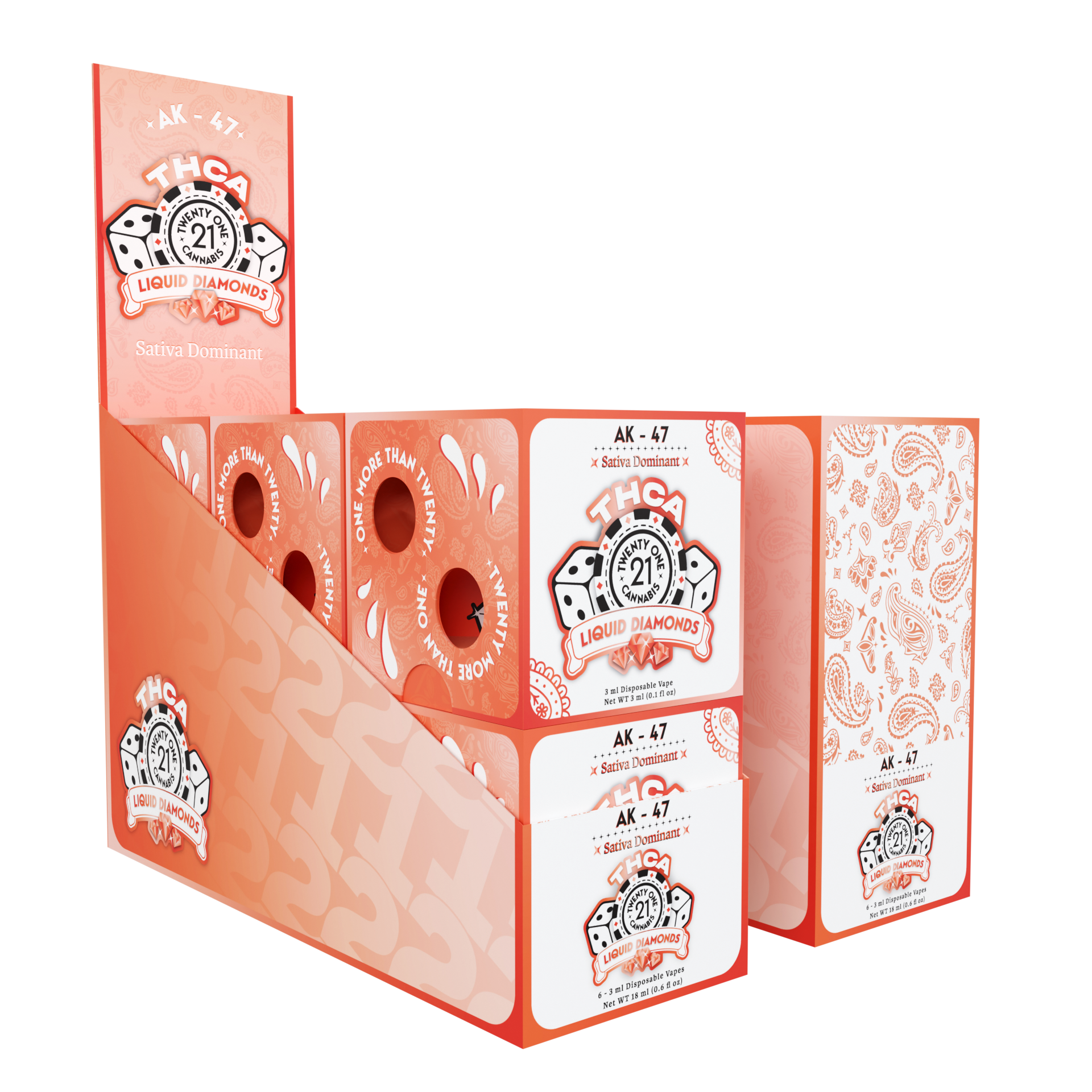 Twenty One Cannabis Disposable Vape 3ml THCA AK47 (Sativa)