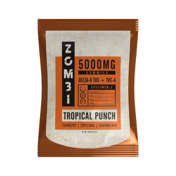 Zombi Edibles 5000mg D8/THCA Tropical Punch 6ct