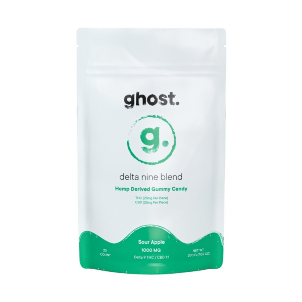Ghost Edibles 1000mg D9 Sour Apple 6ct