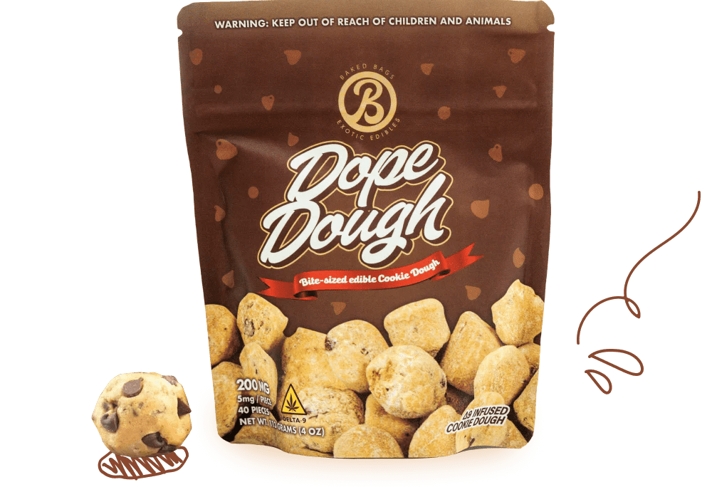 Dope Dough Edibles 200mg D9 Chocolate Chip 10ct