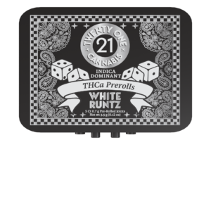 Twenty One Cannabis Prerolls 3.5g THCA White Runtz (Indica) 5ct Tin