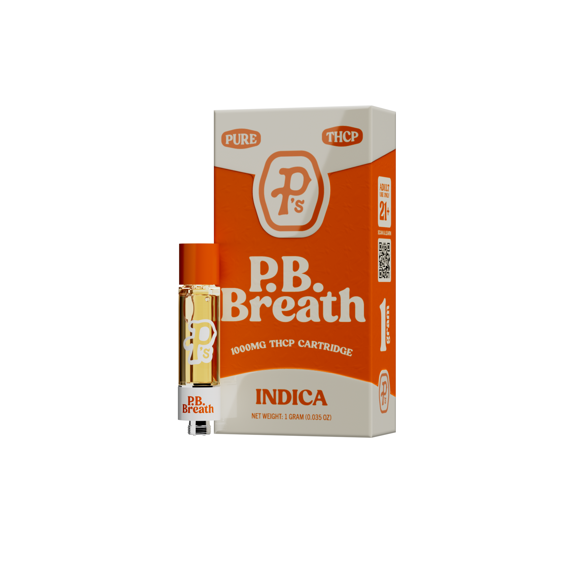 Pushin’ P’s Vape Cartridge 1ml THCP P.B. Breath 6ct