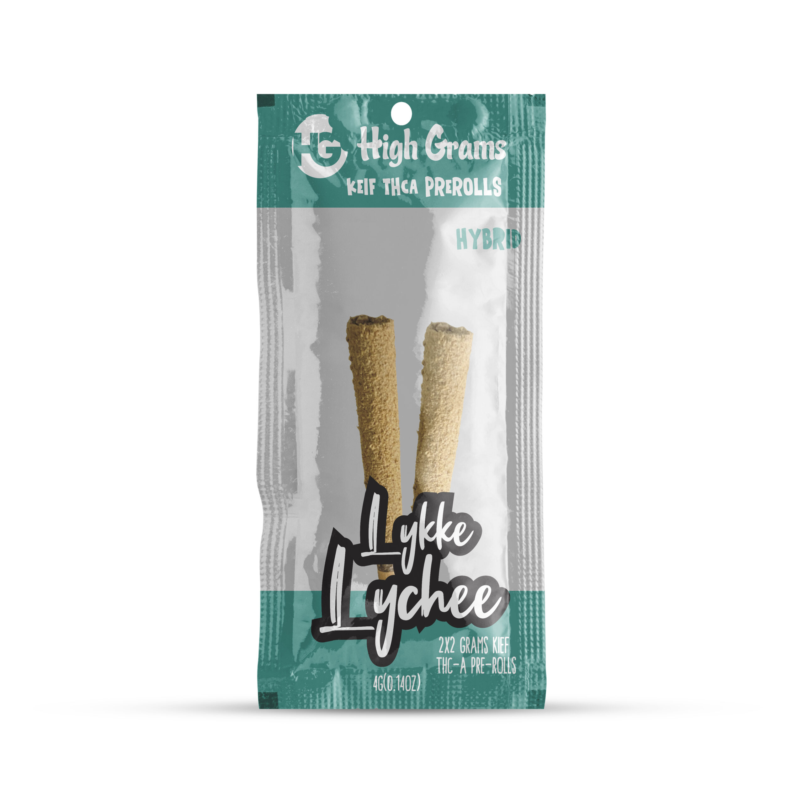 High Grams Preroll Kief 2g 2pc THCa Lykke Lychee 10ct