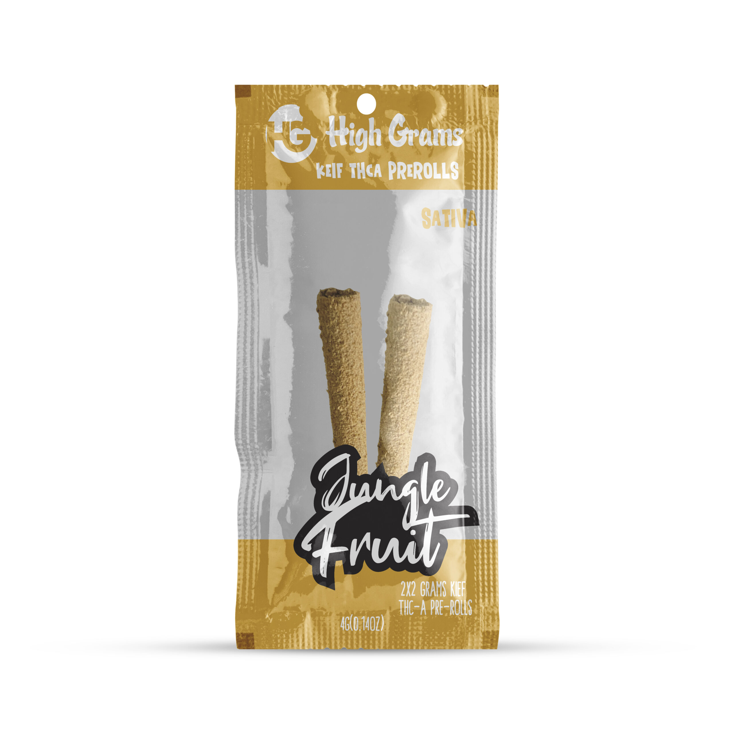 High Grams Preroll Kief 2g 2pc THCa Jungle Fruit 10ct