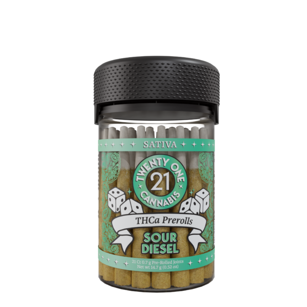 Twenty One Cannabis 21ct Jar Prerolls .7g THCA Sour Diesel
