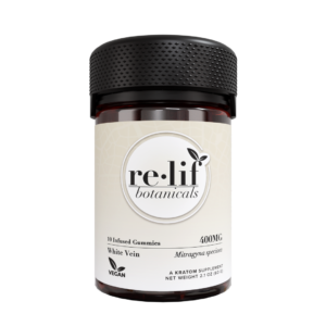 Relif 10pc Edibles 40mg Kratom White Vein 6ct