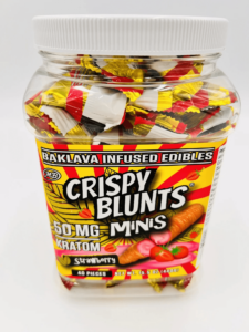 Crispy Blunts Mini 1pc Edibles 30mg Kratom Strawberry 40ct