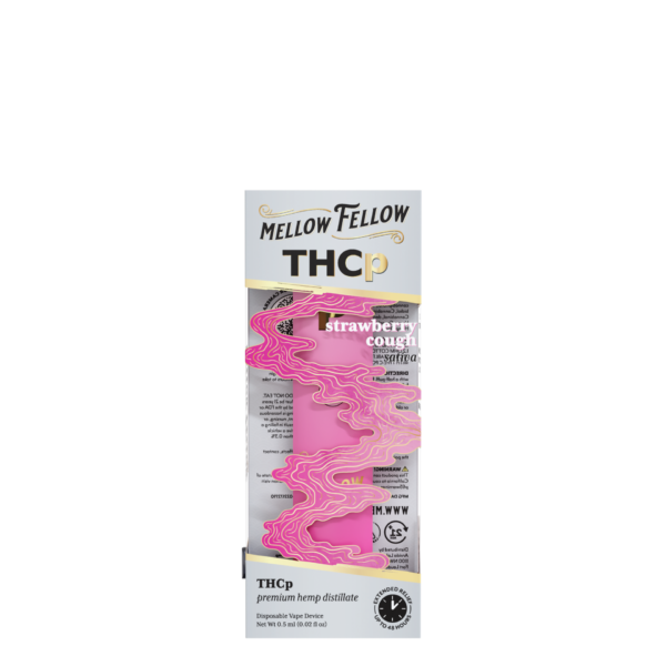 Mellow Fellow Premium Vape Disposable .5ml THCP Strawberry Cough (Sativa)